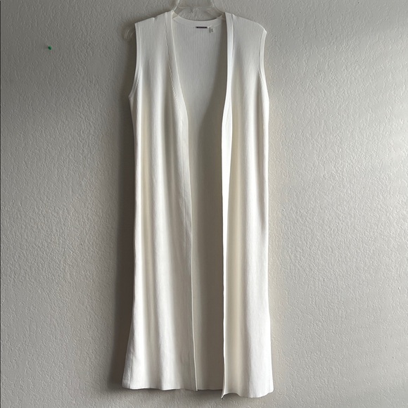 Like New! Elie Tahari Open Front Ribbed Cardigan Sleeveless in Size S - Picture 2 of 11